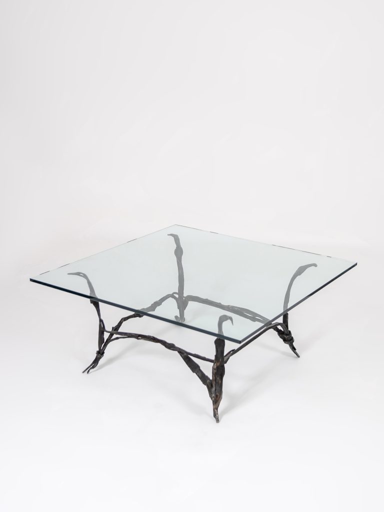 Wrought iron coffee table, Nicolas Thevenin